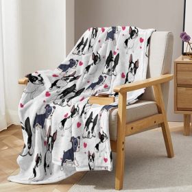 1pc Adorable Fleece Dog Blanket - Soft, Cozy, Lightweight, Warm, Flannel Throw
