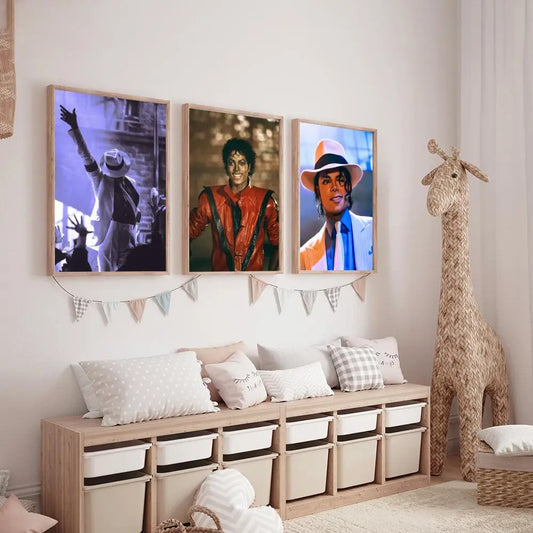 1pc M-Michael J-Jackson Print Painting Calligraphy HD Canvas Poster living room bedroom bar aesthetic decoration