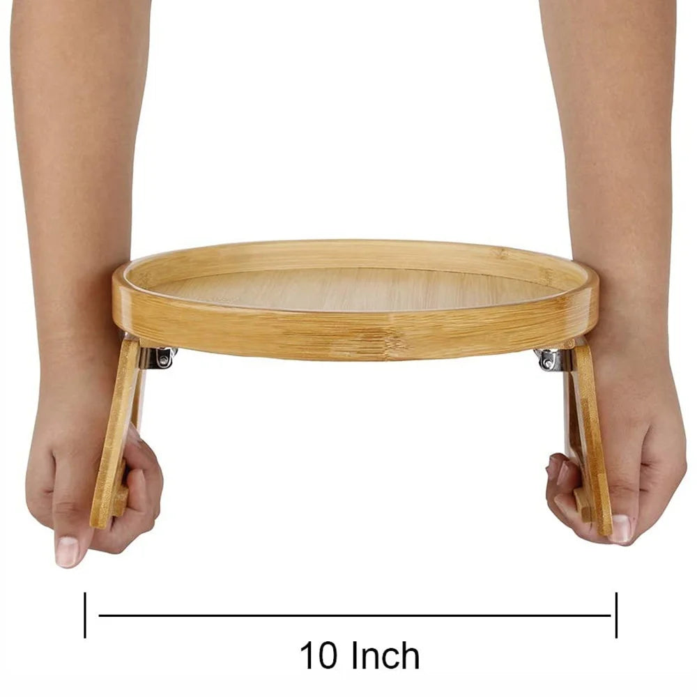 Natural Wooden Sofa Tray Couch Arm Desk Clip On Foldable Sofa Tray Table Practical TV Snack Tray for Remote Control Coffee Snack