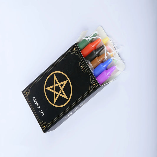 12/24 Piece Witchcraft Multicolor Candle Kit, Beginner Witch Altar Kit, Beginner Spell Kit, Witch Supplies Kit, Beginner Witch Candle Kit