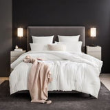 All Season White Oversized Solid Plump Duvet, Premium Hotel, Bedroom And Guesthouse Comforter. This Extra Warm Thick Winter Quilt Transitions Sea