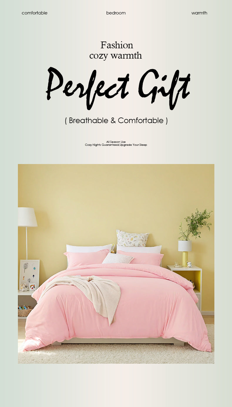 White & Pink Extra Large Duvet Cover Set Includes 1 Duvet Cover & 2 Pillowcases. Made Of Premium Breathable Microfiber With Hotel-grade Minimalis
