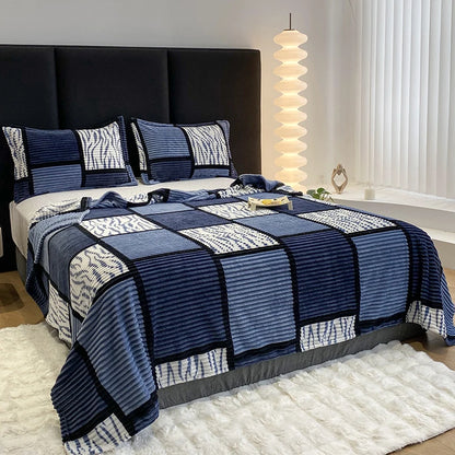 Soft Plush Plaid Throw Blanket All Season Multifunctional for Sofa Bed Office Travel Camping Napping, Ideal Christmas Gift