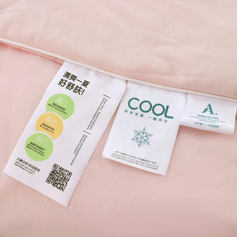 Air Condition Comforter for Summer Pure Color Ice Silk Cooling Blanket Lightweight and Smooth Twin/King Size Cold Quilt
