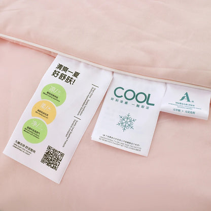 Air Condition Comforter for Summer Pure Color Ice Silk Cooling Blanket Lightweight and Smooth Twin/King Size Cold Quilt