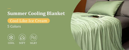 Air Condition Comforter for Summer Pure Color Ice Silk Cooling Blanket Lightweight and Smooth Twin/King Size Cold Quilt