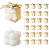 30 Sets Fully Assembled Small Bubble Candle Party Favors for Guests Bulk Bridal Showers Favors Candles with Stylish Ribbons Tha