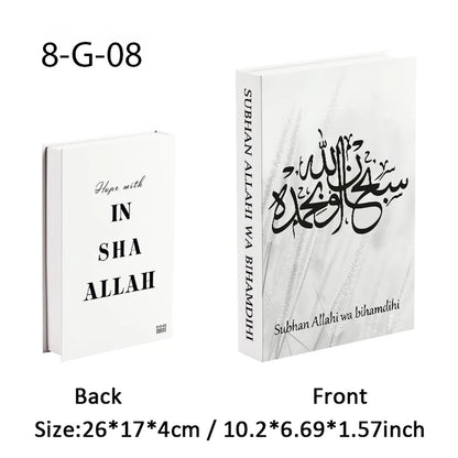 Islamic Luxury Fake Book Decorative Books Storage Box Coffee Table Interior Decoration Kaaba Mosque Muslims Bedroom Home Decor