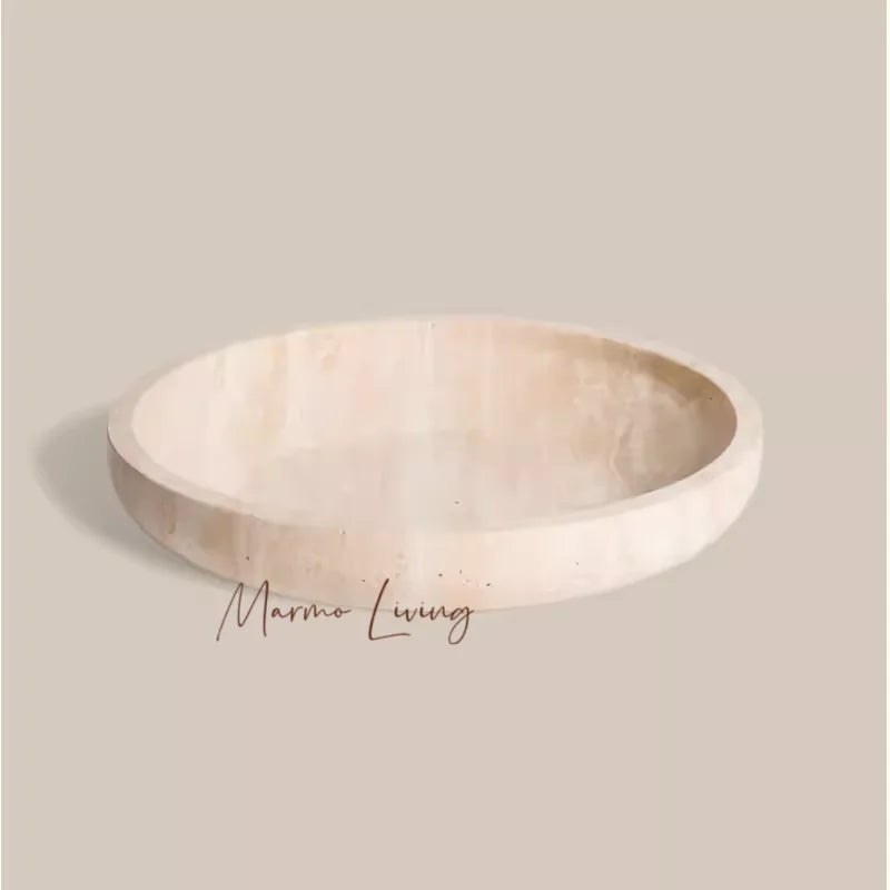 French quiet style natural marble fruit plate designer model room villa restaurant tray storage decorative ornaments