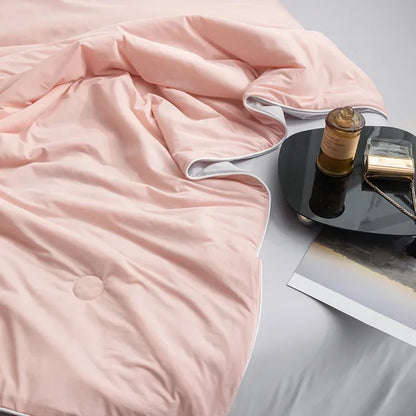 Air Condition Comforter for Summer Pure Color Ice Silk Cooling Blanket Lightweight and Smooth Twin/King Size Cold Quilt