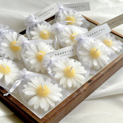 1pc/5pcs/10pcs Daisy Shaped Candles Set - Wedding Favors Gift Basket, Bridal Shower Decor, Scented Soy Wax For Home Fragrance