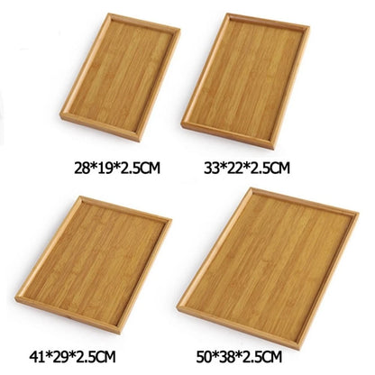 Rectangular Bamboo Tray Wooden Solid Color Fruit Snack Plates Kitchen Accessories Household Bread Tray