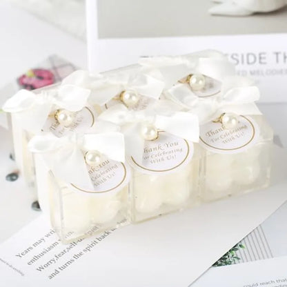 30 Sets Fully Assembled Small Bubble Candle Party Favors for Guests Bulk Bridal Showers Favors Candles with Stylish Ribbons Tha
