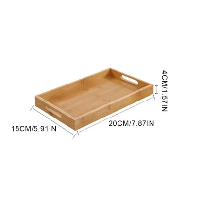 Retro Rectangular Storage Tray household Bamboo Tea Tray Solid Wood Storage Plate Home Living Room