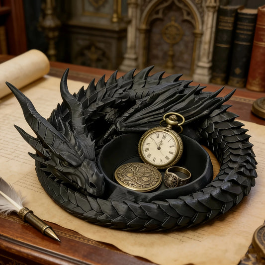 1-Piece Dragon Guardian Style Ornament Storage Tray, 3D Gothic Dragon Head Jewelry Storage Tray, Dark Style Ornament, Ring and Necklace Display Tray, the Best Gift Item