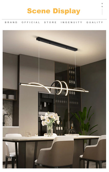 Modern Led Pendant Lights Home Decor For Living Room Dining Room Kitchen Office Bar Hanging Lamp Minimalist Chandelier Lustre