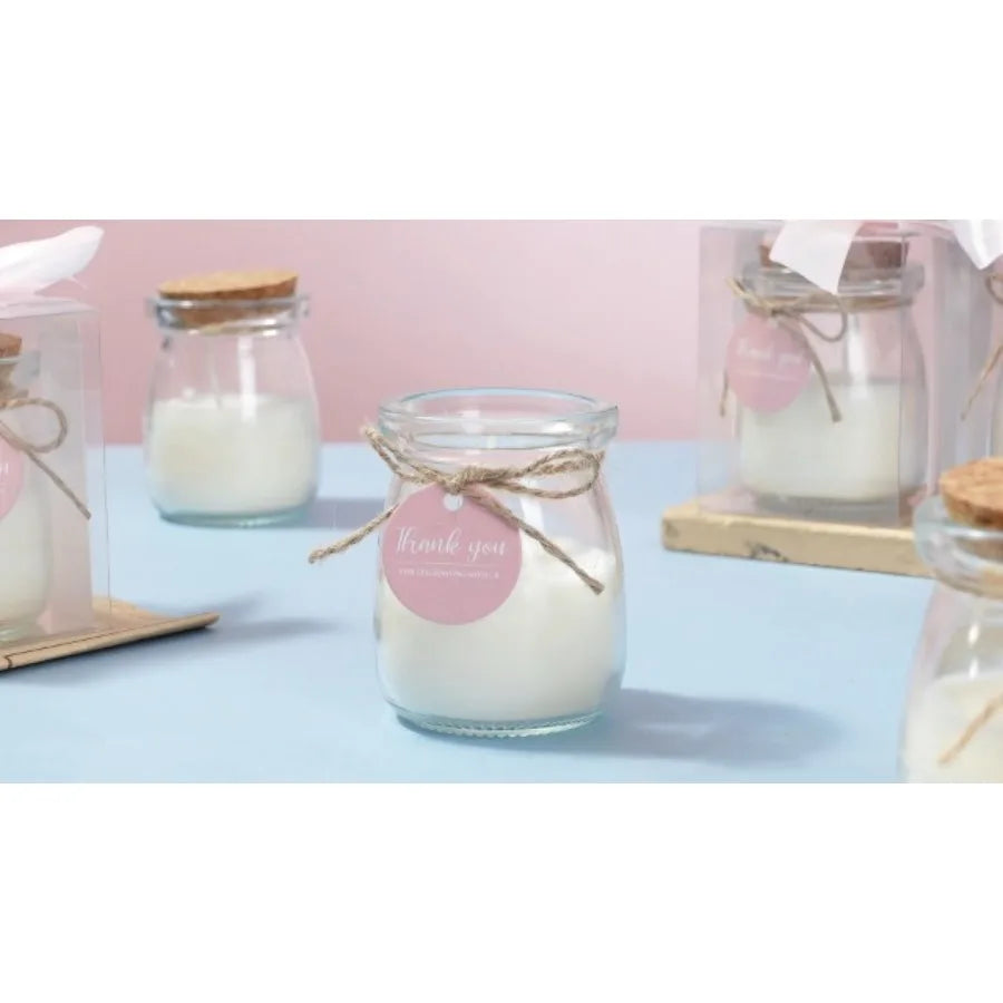 Sets Candle for Guests Thank You Candles Gift Bulk Glass Jars Scented Soy Wax with Clear Gift Box for Bridesmaid Groomsman Brid