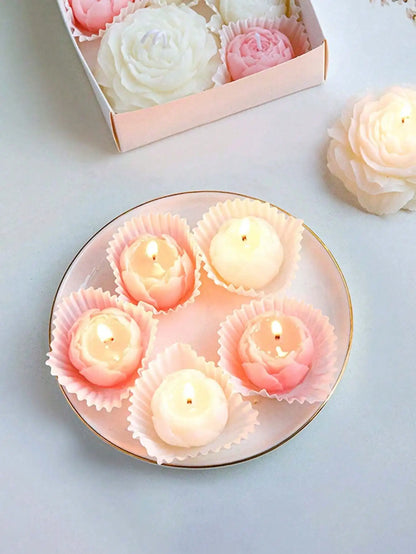 4pcs/Set Hand Made Rose Fragrance, Scented Candles, Hand Made Bouquet Candles,Home Decoration, Suitable For Valentine's Day Gift