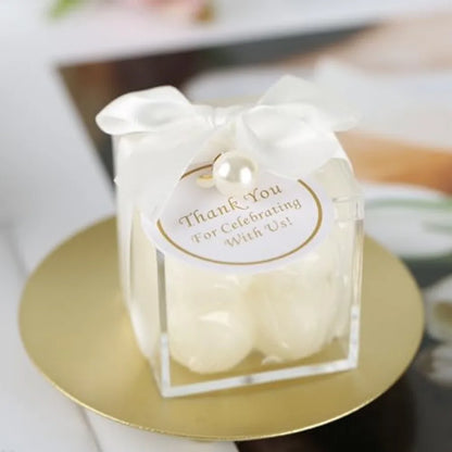 30 Sets Fully Assembled Small Bubble Candle Party Favors for Guests Bulk Bridal Showers Favors Candles with Stylish Ribbons Tha