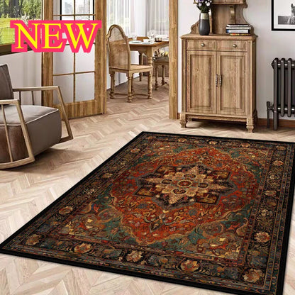 Persian Luxury Rugs for Bedroom Retro Red Home Decor Carpets for Living Room Soft Washable Non-slip Washroom Floor Mats Alfombra