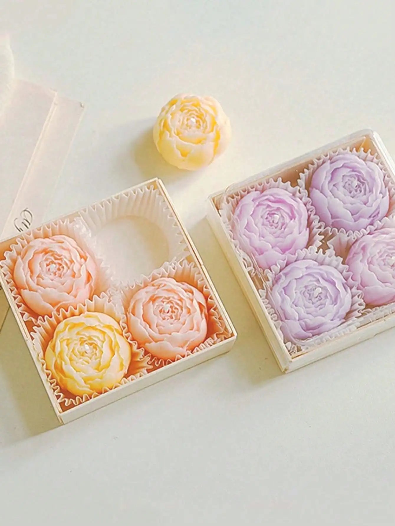 4pcs/Set Hand Made Rose Fragrance, Scented Candles, Hand Made Bouquet Candles,Home Decoration, Suitable For Valentine's Day Gift
