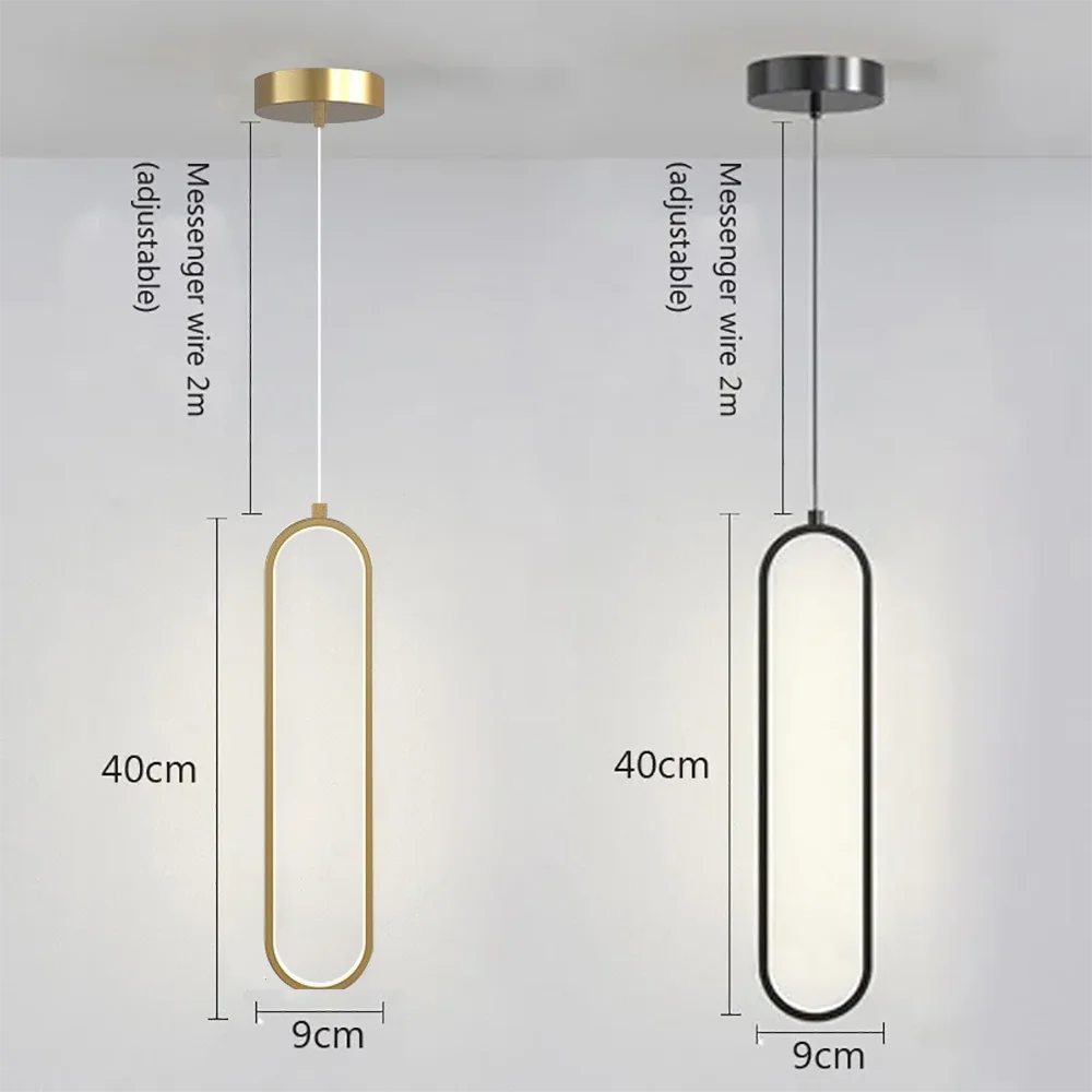 LED pendant light modern minimalist bedroom dining room golden black hanging light bedside reading light LED decorative pendant