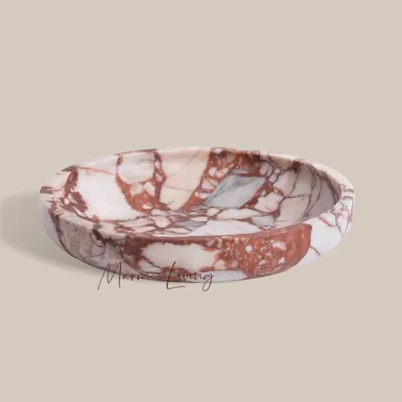 French quiet style natural marble fruit plate designer model room villa restaurant tray storage decorative ornaments