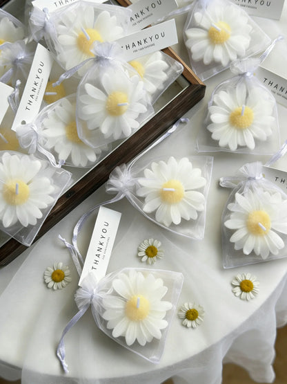 1pc/5pcs/10pcs Daisy Shaped Candles Set - Wedding Favors Gift Basket, Bridal Shower Decor, Scented Soy Wax For Home Fragrance