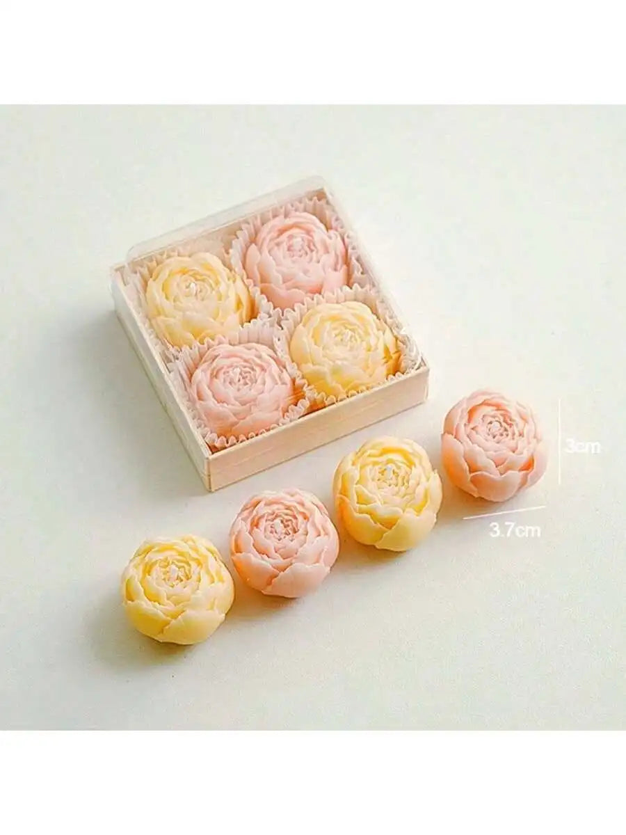 4pcs/Set Hand Made Rose Fragrance, Scented Candles, Hand Made Bouquet Candles,Home Decoration, Suitable For Valentine's Day Gift