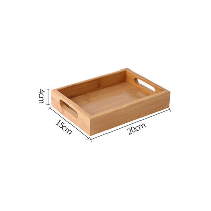 Retro Rectangular Storage Tray household Bamboo Tea Tray Solid Wood Storage Plate Home Living Room