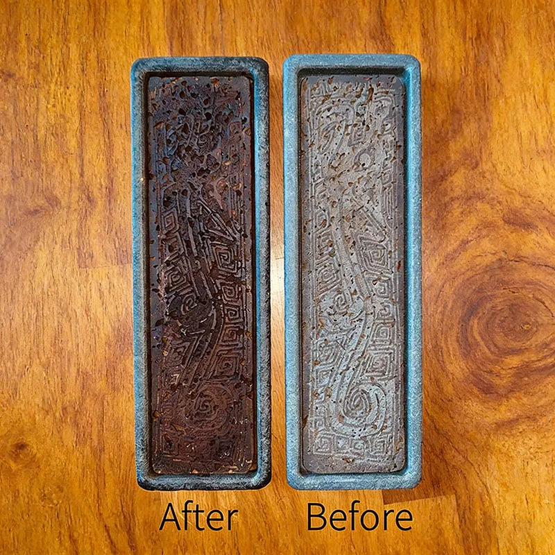 Tea Tray Natural Volcanic Basalt Handcarved Dragon Totem Dry Pour Kung Fu Tea Ceremony Home Office Decor Tea Lover Gift 38x12cm