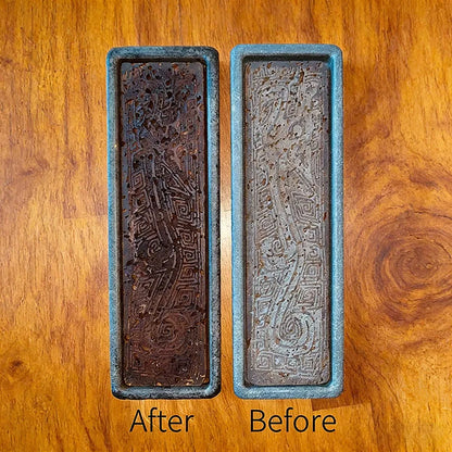 Tea Tray Natural Volcanic Basalt Handcarved Dragon Totem Dry Pour Kung Fu Tea Ceremony Home Office Decor Tea Lover Gift 38x12cm