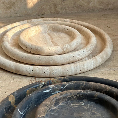 Wabi Sabi Natural Stone Tray Decor Bowl Fruit Plate Jewelry Organizer Living Room Coffee Table