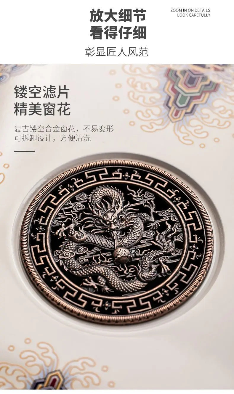 Ceramic round tea tray, dual-purpose for household water storage and drainage, tea sea, and outdoor tea tray