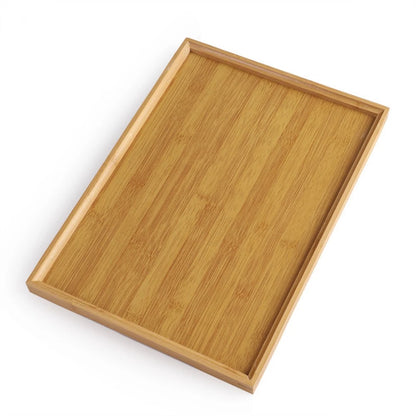 Rectangular Bamboo Tray Wooden Solid Color Fruit Snack Plates Kitchen Accessories Household Bread Tray