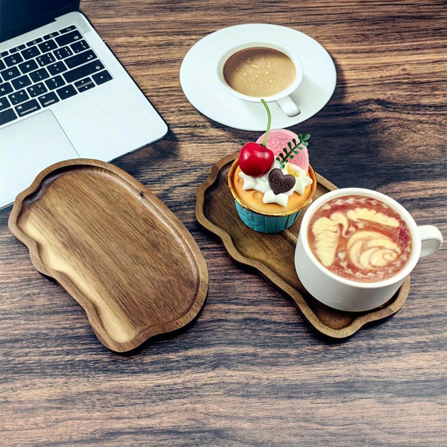 Japanese Style Acacia Wood Tray Rectangular Serving Plate Heat Resistant Wooden Tea Cup Plate Ellipse Bread Board Random Grain