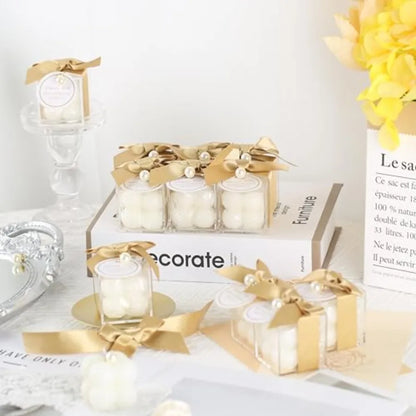 30 Sets Fully Assembled Small Bubble Candle Party Favors for Guests Bulk Bridal Showers Favors Candles with Stylish Ribbons Tha