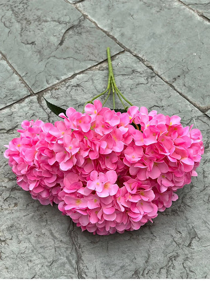 5 Heads Hydrangea Bouquet Silk Artificial Flowers for Party Wedding Living Room Decoration Accessories Home Decor Fake Flowers