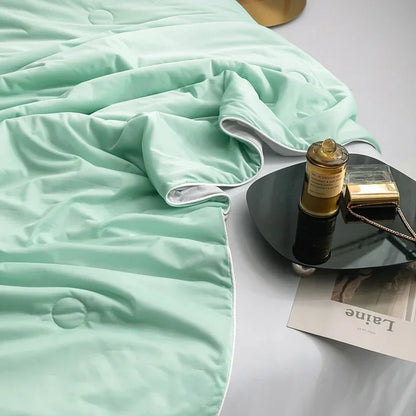 Air Condition Comforter for Summer Pure Color Ice Silk Cooling Blanket Lightweight and Smooth Twin/King Size Cold Quilt