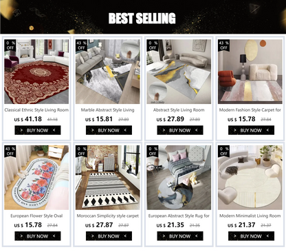 Persian Luxury Rugs for Bedroom Retro Red Home Decor Carpets for Living Room Soft Washable Non-slip Washroom Floor Mats Alfombra