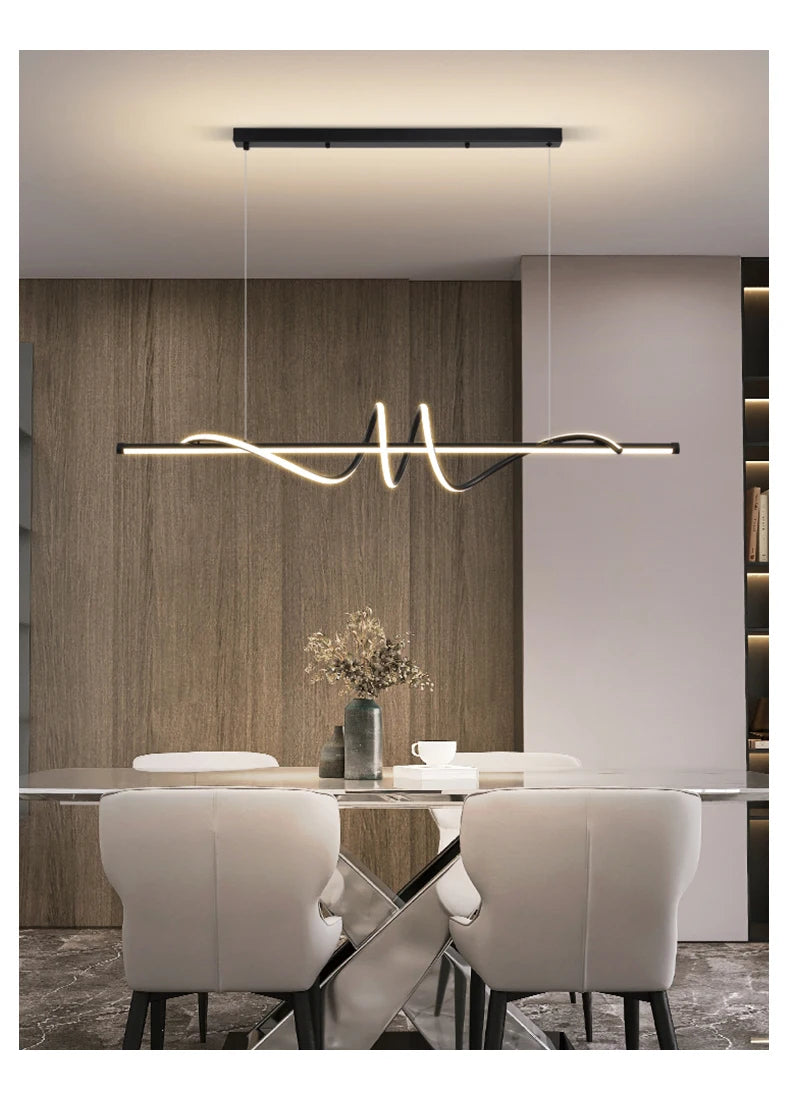 Modern Led Pendant Lights Home Decor For Living Room Dining Room Kitchen Office Bar Hanging Lamp Minimalist Chandelier Lustre