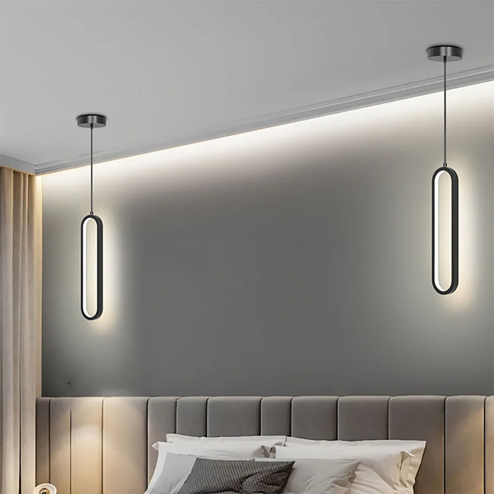 LED pendant light modern minimalist bedroom dining room golden black hanging light bedside reading light LED decorative pendant