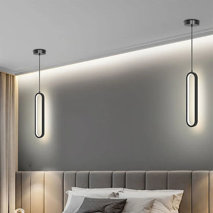 LED pendant light modern minimalist bedroom dining room golden black hanging light bedside reading light LED decorative pendant