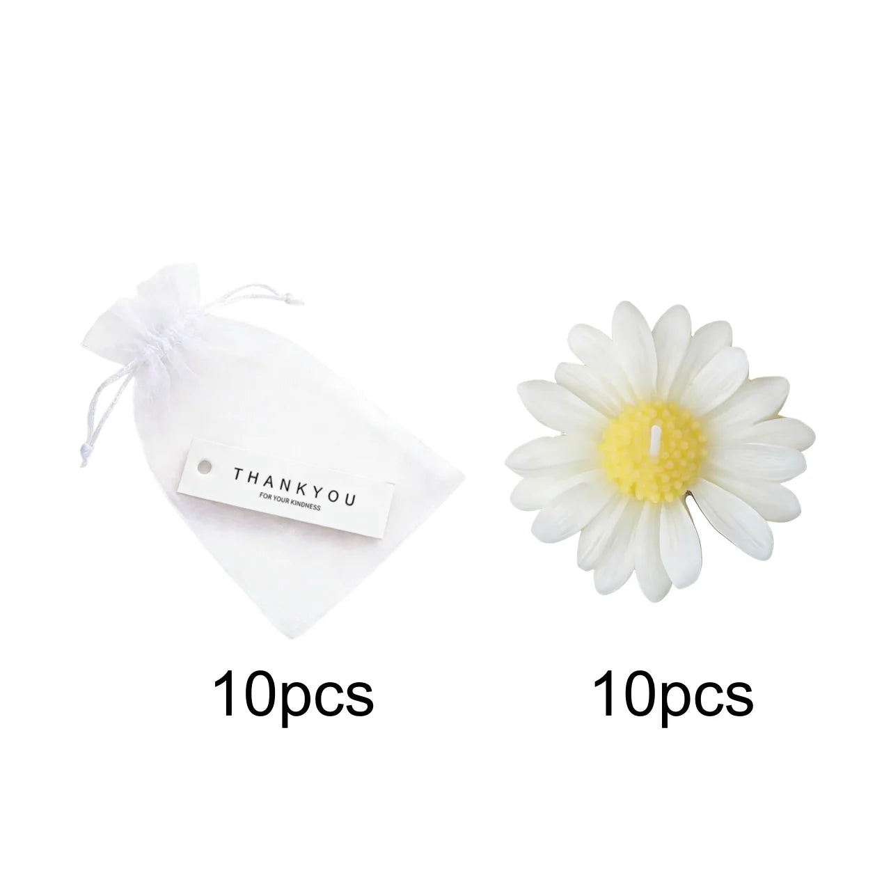 1pc/5pcs/10pcs Daisy Shaped Candles Set - Wedding Favors Gift Basket, Bridal Shower Decor, Scented Soy Wax For Home Fragrance