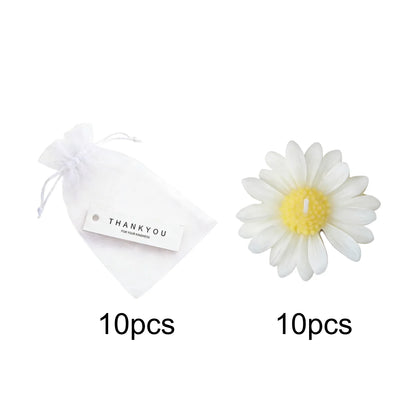 1pc/5pcs/10pcs Daisy Shaped Candles Set - Wedding Favors Gift Basket, Bridal Shower Decor, Scented Soy Wax For Home Fragrance