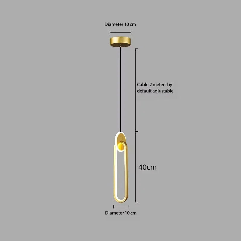 LED pendant light modern minimalist bedroom dining room golden black hanging light bedside reading light LED decorative pendant