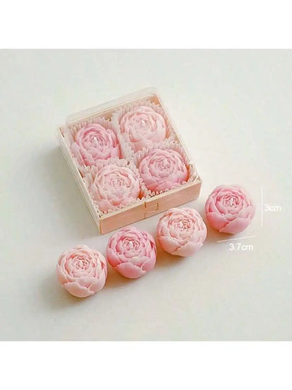 4pcs/Set Hand Made Rose Fragrance, Scented Candles, Hand Made Bouquet Candles,Home Decoration, Suitable For Valentine's Day Gift