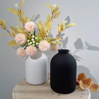 Minimalist Matte Ironwork Flower Vase Desktop Ornament Small Flower Pot Tabletop Planter Home Decoration