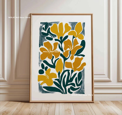 Retro Japanese Forest & Koi Fish Zen Water Painting Canvas Poster Abstract Sun Waves Wall Art Printing for Peaceful Home Decor