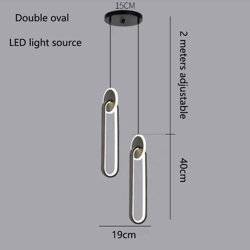 LED pendant light modern minimalist bedroom dining room golden black hanging light bedside reading light LED decorative pendant